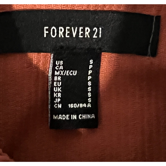 Forever 21 Shacket Size S Rust Color Button Up Collar Cropped Raw Hem Pockets - Picture 2 of 7